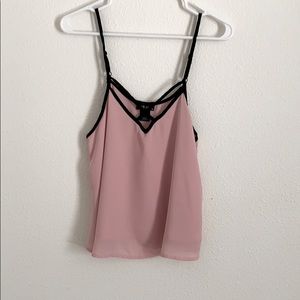 Pink and black tank